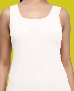 Premium Quality Everyday Wear For Women Cotton Tank <b>Top</b> White - Product Image 1