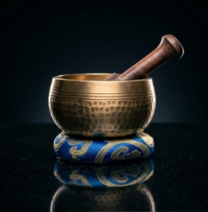 Wholesale Hand Hammered Lingam Tibetan Singing Bowl Set Brass Sound Healing Meditation Bowl with Wooden Striker and Silk Ring - Product Image 5