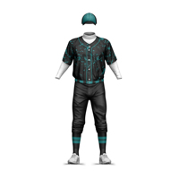 Vêtements de sport, uniforme de baseball, nouveau design, 100% polyester, respirant, personnalisé, pour adultes, hommes, noir et violet