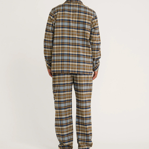 Men's <b>flannel</b> pajama set long sleeve Striped <b>Pyjamas</b> organic cotton mens sleepwear Sustainable holiday print Lounge Sets - Product Image 2