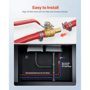Juego de 10 piezas, válvula de bola de latón PEX de puerto completo de 1/2 pulgadas, válvulas de bola de alta calidad para sistemas PEX - Product Image 4
