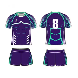 Premium Quality Custom Made Breathable Lightweight Printed Rugby Uniform with Short Sleeves for Men and Women-Wholesale Price - Product Image 6