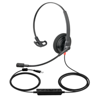 Casque de réduction de bruit DSP ENC monaural avec microphone pour centre d'appels, bureau, Microsoft Teams, appels VoIP