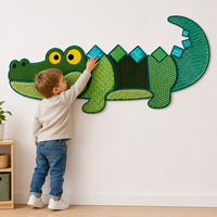 Panneau d'activités murales sensorielles Montessori en feutre pour enfants, avec animaux tactiles (crocodile) et jouets éducatifs anti-stress pour tout-petits