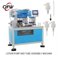 Machine d'assemblage automatique de pompes à lotion contrôlée par PLC haute vitesse QFW, moteur 220V, garantie 1 an pour les usines de fabrication, 35 000 $