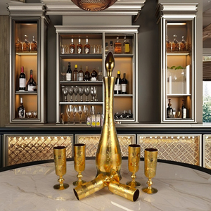 Ensemble de carafe à vin en or de luxe avec verres Elégant Barware Premium Vintage Drinkware pour Home Party Servant et Cadeau - Product Image 2