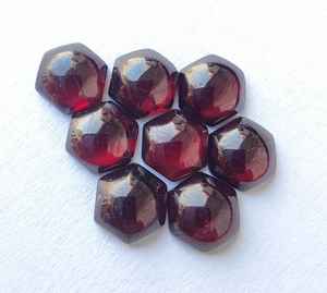 Garnet naturel, forme hexagonale, cabochon, rouge, calibré, pierre précieuse en vrac pour bijoux - Product Image 6