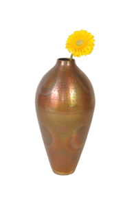 Jarrón de Metal Bohemio Hecho a Mano con Patrón de Panal, Alto, Vintage, de Bronce, Decoración de Mesa - Product Image 2