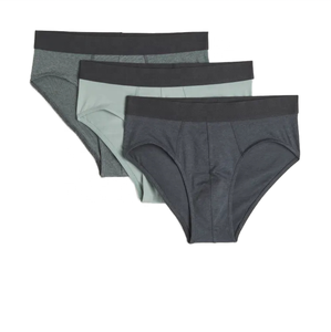 Calzoncillos bóxer de algodón tejido de tiro medio para hombre, paquete de 3, color liso, ropa interior transpirable para adultos - Product Image 2