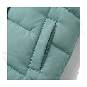 Hooded Quilted Waterproof <b>Bubble</b> Jacket Black Full Sleeve Winter Windproof Cotton Shell Knitted Fabric Polyester Filling Stand - Product Image 5
