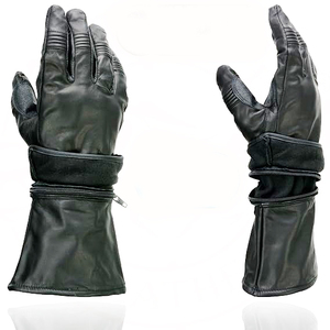 Gants de moto en cuir pour homme Samroz Sports, doublés, avec manchettes en cuir - Product Image 2