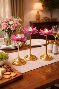 <b>Pink</b> Lotus Flower Tea Light <b>Candle</b> Holder Decorative Lotus <b>Candle</b> Stand Tabletop Home Decor Wedding Party Gift - Product Image 5