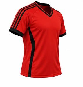 เสื้อกีฬาคอวีสีแดงแบบยูนิเซ็กซ์ ผ้าโพลีเอสเตอร์ ระบายอากาศได้ดี แขนสั้น สำหรับผู้ใหญ่ ยี่ห้อ CANBELLO SPORTS พิมพ์ลายดิจิตอล - Product Image 5
