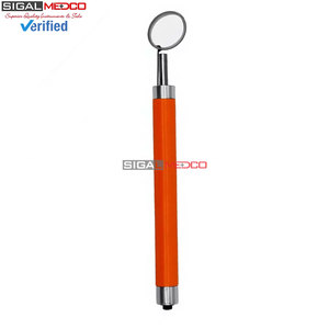 Premium Quality Dental Mouth <b>Mirror</b> with <b>LED</b> Light Orange Color Handle Stainless Steel Oral Examination Diagnostic Instrument - Product Image 3