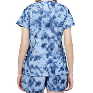 Premium Quality Wholesale Breathable <b>Tie</b> <b>Dye</b> Women Shorts <b>Set</b> Short Sleeves <b>Tie</b> <b>Dye</b> Printed Manufacture Shorts <b>Set</b> - Product Image 3
