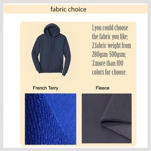 เสื้อฮู้ดดี้ผู้ชายสีน้ำเงินกรมท่า ผ้าฝ้าย 100% เฟรนช์เทอร์รี่ ทรงปกติ สไตล์ลำลอง สตรีทแวร์ สีพื้น ย้อมสีเรียบ ผ้าถัก - Product Image 6