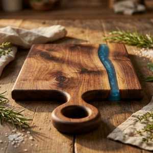 Hand Crafted River Resin Acacia <b>Wood</b> Board | Handmade Cutting & Serving Board - Product Image 4