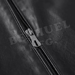 Men's Winter High Quality Genuine Leather <b>Canvas</b> <b>Jacket</b> Business Casual Style Embroidery Breathable Reversible New Biker - Product Image 6