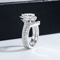 Ensemble de fiançailles et de mariage en moissanite de luxe de 3 carats, forme poire, argent sterling 925, bague empilable, cadeau d'anniversaire pour femme
