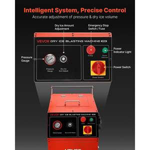 Machine de sablage à glace sèche de 16,5 lb (7,5 kg) de capacité, D0100X385N8, 4 buses, pression réglable, mobile, 120 V, équipement de nettoyage automatique - Product Image 4