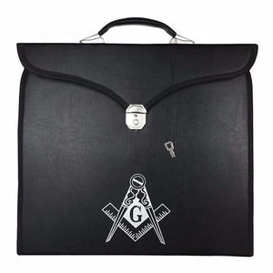 Custom Embroidered Masonic Badge Black Leather Portfolio <b>Case</b> Gold Laurel Emblem Classical Style <b>Sew</b>-On Patch - Product Image 5