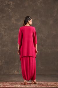 ชุดคุर्ติประดับประดา + กางเกงดอที สีชมพูรานี - Product Image 2