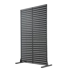 Moderno Pannello Divisorio da Giardino in Metallo Autoportante 112 cm L x 183 cm A con Base Rinforzata per Privacy Contemporanea - Product Image 1