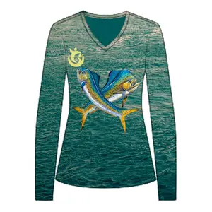 Superventas poliéster Mahi piel pesca camisas secado rápido transpirable UPF50 sublimación personalizada caza Top de talla grande nuevo - Product Image 3