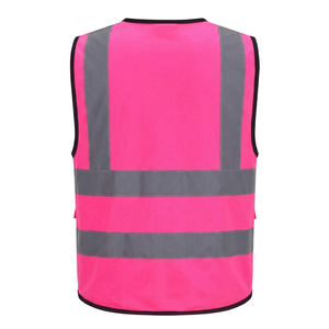 Chaleco reflectante de seguridad para el tráfico, multicolor y personalizable, con bolsillos y cremallera, chaleco de seguridad reflectante para la construcción - Product Image 6
