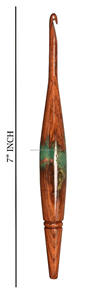 Juego de ganchos de ganchillo de resina pulida y madera para tejido de hilo artesanal Mango ergonómico Mango suave Ángel de mano - Product Image 6