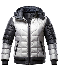 Chaqueta Acolchada con Capucha para Hombre, Color Sólido, Gruesa, Resistente al Viento, Abrigo de Invierno con Cierre de Cremallera, Corte Regular Informal - Product Image 1