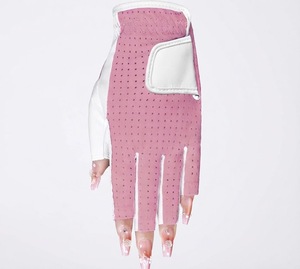 ถุงมือหนังสีชมพูสำหรับกอล์ฟ มือซ้าย ระบายอากาศได้ดี กันลื่น ปิดด้วยแถบตีนตุ๊กแก สำหรับทุกเพศ ทุกวัย - Product Image 1