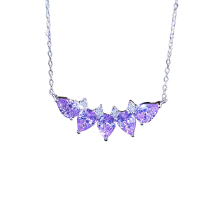 Collar Romántico para Mujer con Colgante de Moissanita en Plata 925, Forma de Flor, Corte Triangular, Bañado en Rodio, Cadena de Caja, para Uso Diario - Product Image 5