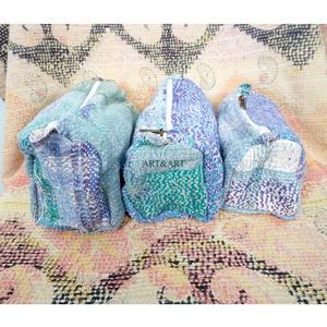 Handmade Vintage Kantha 3 pouch set for Women Elegant makeup Pouches Stylish Wholesale Lot of Women's pouch with zipper closure - Product Image 3
