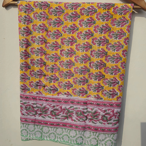 Paréo en coton imprimé à la main, motif floral, pour la plage, couvre-bikini, léger, écharpe d'été pour femme - Product Image 1