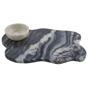 Premium Marble Serving Tray With Rope Handle Luxury <b>Grey</b> Stone Tray <b>Coffee</b> <b>Table</b> Organizer Decorative Home Decor Hot Selling new - Product Image 2
