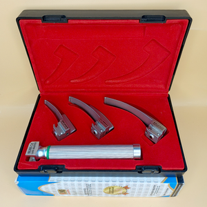 LAPA-733073-7-1 Laryngoscope integral Macintosh Fiber Optic 3 Blade 0-1-2 Set Child Handle Premium Quality Autoclavable Box Pack - Product Image 1