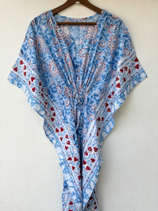 Vestido Kaftán sin Mangas de Algodón con Estampado Tropical, Informal, de Verano, para Mujer, Ropa de Playa, Ropa de Estar por Casa, Naaz Textile - Product Image 4