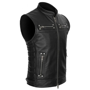 Chaleco de Cuero para Hombre, Estilo Motero, para Motociclismo, Moderno, Duradero, Cómodo, Suave, Premium, Elegante, para Uso Urbano - Product Image 5
