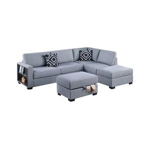 Divano Sezionale Reversibile a 3 Pezzi con Ottomana e Scaffale, Funzionale per il Soggiorno - Product Image 2