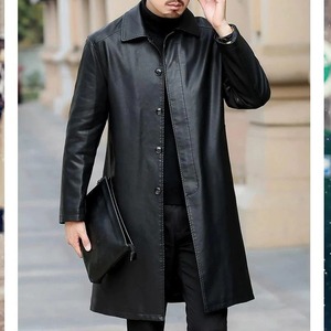 HARAZ INTERNATIONAL Genuine Leather Motorcycle <b>Jacket</b> <b>Men</b> Winter Casual Thick <b>Sherpa</b> Lining Quick Dry - Product Image 3