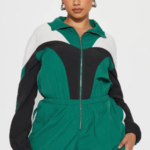 Latest Premium Quality 100% Nylon <b>Tracksuit</b> 2 Piece Set Zip-up Lightweight Waterproof Breathable Windbreaker <b>Tracksuit</b> Set Women - Product Image 5