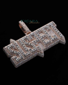 Moissanite Pendant <b>Letter</b> Shape Brilliant Cut 925 Silver Plated 14K Gold Plated 18K Gold Plated Unisex Hiphop Themed Party - Product Image 3