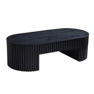 51.18 ''metà del secolo moderno tavolo da caffè ovale in legno con cassetto unico salotto mobili tavolo da tè nero - Product Image 1