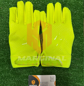Guantes de Fútbol Americano al por Mayor con Estampado de Silicona de Panal de Abeja, Ropa Deportiva para Clubes y Equipos, Guantes de Fútbol Americano de Color Neón Unisex - Product Image 5
