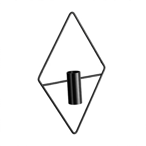 ANIS and SONS AS-008 Support mural triangulaire en fer noir pour vase, pot de fleurs suspendu, décoration minimaliste moderne faite à la main, support pour plantes - Product Image 2