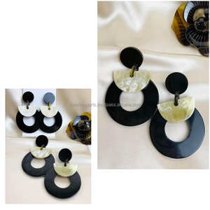 ต่างหูช่างฝีมือรูปเขาควายดีไซน์แบบหยดน้ำทรงกลมน้ำหนักเบาสำหรับผู้หญิงเด็กผู้หญิง - Product Image 6