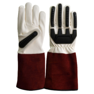 Gants de mécanicien en cuir de chèvre de qualité supérieure, résistants, pour la sécurité industrielle, protection personnelle, résistants à la chaleur, gants de travail - Product Image 3