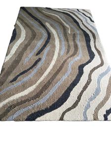Custom Modern Wave Design Hand-Tufted Wool & Cotton Area Rug Set Abstract Pattern Eco-Friendly Non-Slip for Home & Office - Product Image 2