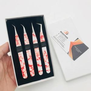 แหนบต่อขนตาสแตนเลสแบบมืออาชีพ ลายหินอ่อน แข็งแรง จับถนัดมือ ปรับแต่งได้ - Product Image 3